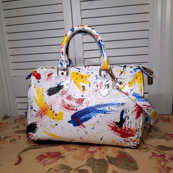 Dooney & Bourke Dipinta Inspired Hand Painted Vintage Speedy Style Bag - Picture 4 of 15